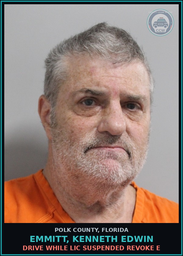 Booking mugshot of EMMITT, KENNETH EDWIN in Polk County