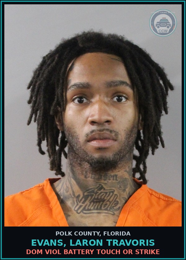 Booking mugshot of EVANS, LARON TRAVORIS in Polk County