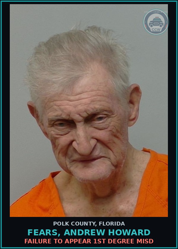Booking mugshot of FEARS, ANDREW HOWARD in Polk County
