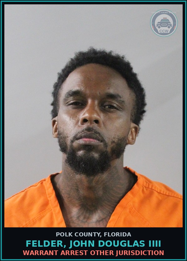 Booking mugshot of FELDER, JOHN DOUGLAS IIII in Polk County