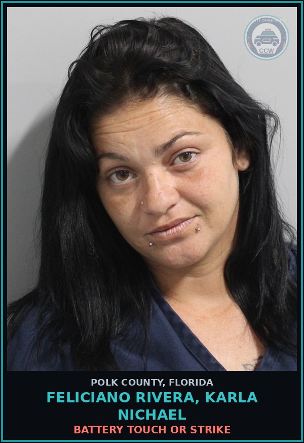 Booking mugshot of FELICIANO RIVERA, KARLA NICHAEL in Polk County
