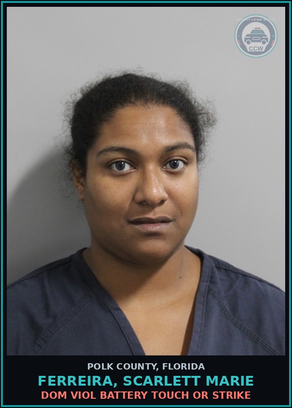 Booking mugshot of FERREIRA, SCARLETT MARIE in Polk County