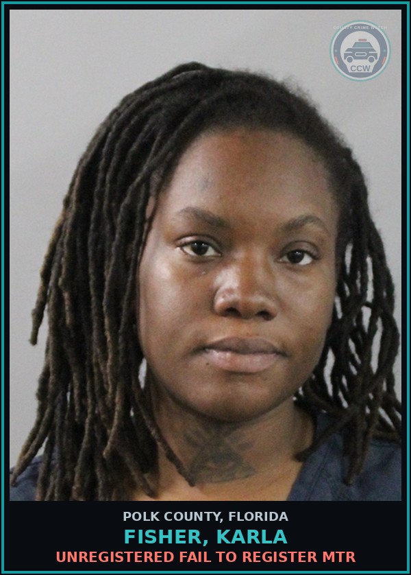 Booking mugshot of FISHER, KARLA in Polk County