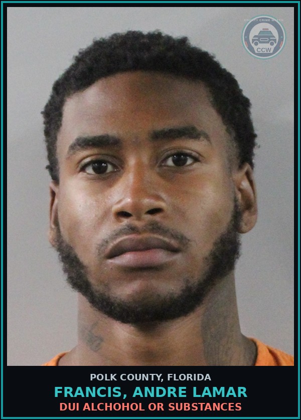 Booking mugshot of FRANCIS, ANDRE LAMAR in Polk County