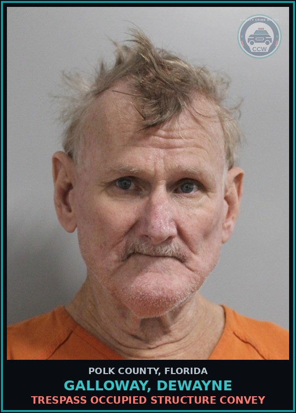 Booking mugshot of GALLOWAY, DEWAYNE in Polk County