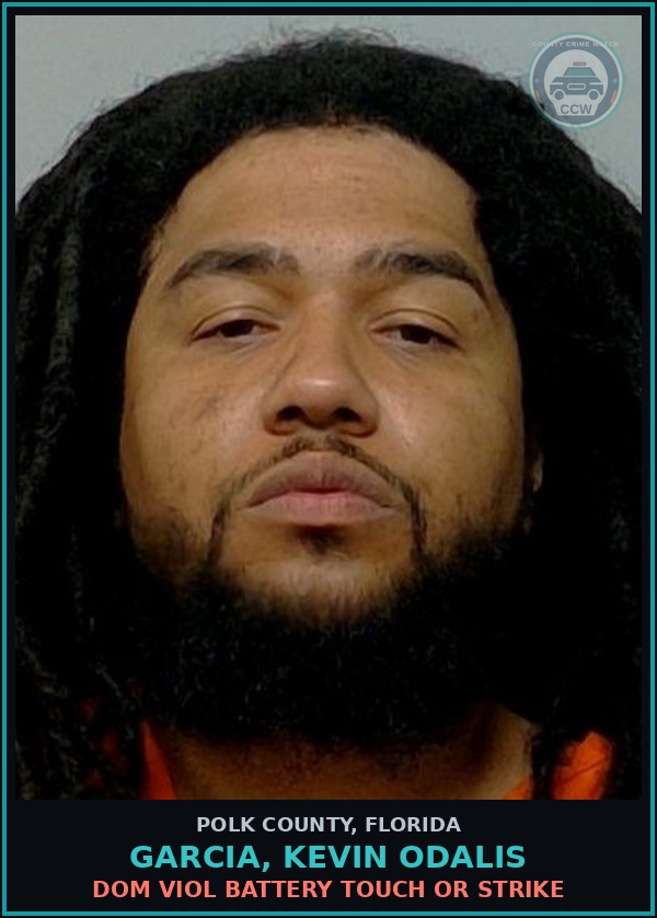 Booking mugshot of GARCIA, KEVIN ODALIS in Polk County