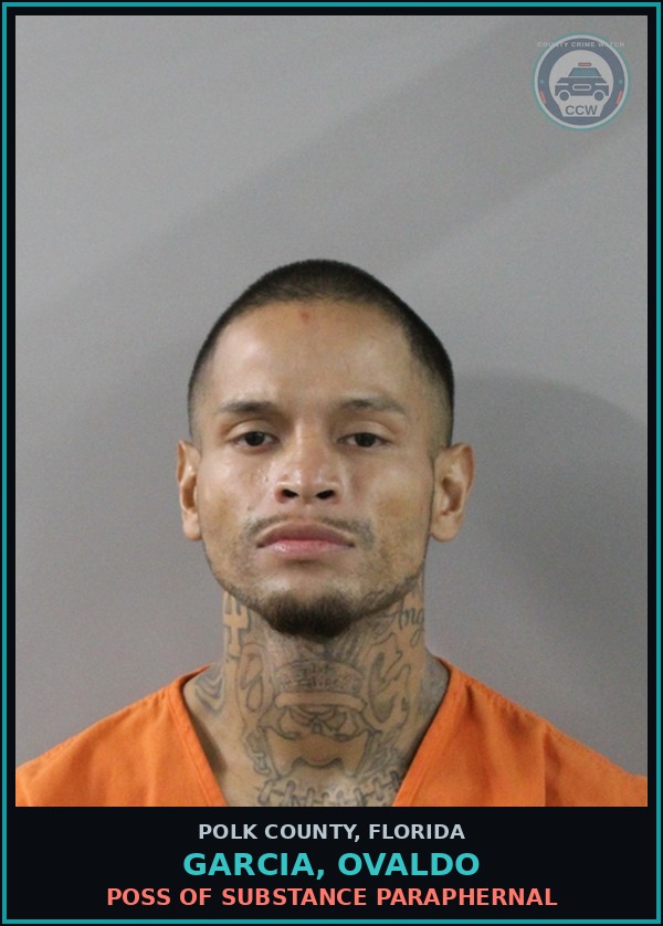Booking mugshot of GARCIA, OVALDO in Polk County