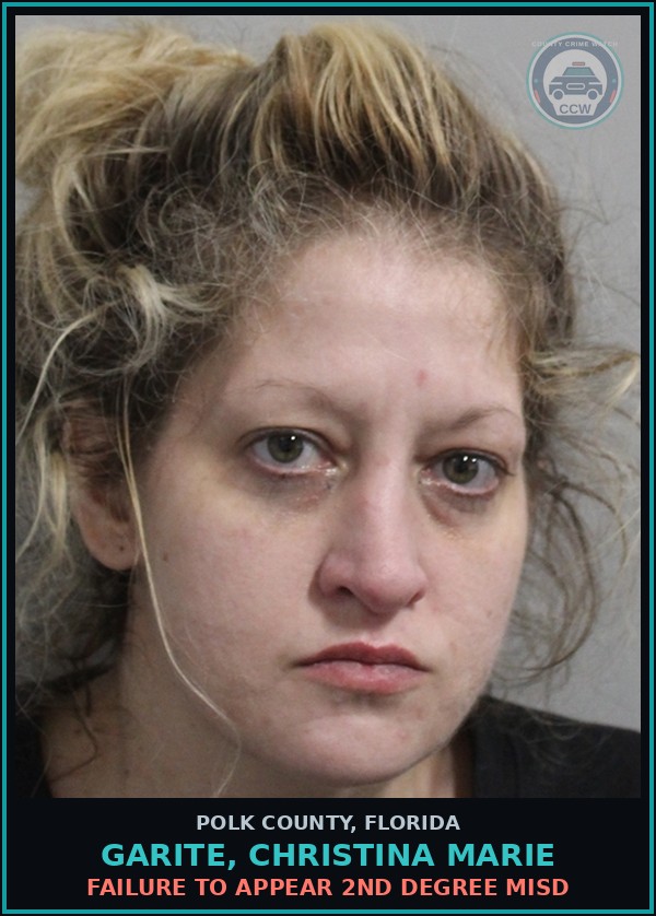 Booking mugshot of GARITE, CHRISTINA MARIE in Polk County