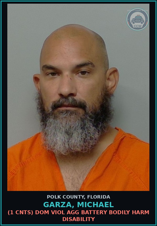Booking mugshot of GARZA, MICHAEL in Polk County
