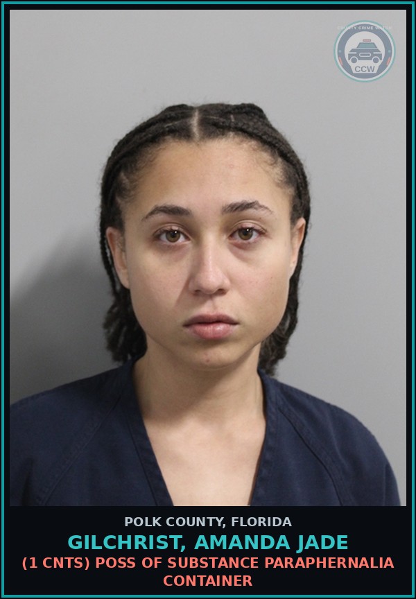 Booking mugshot of GILCHRIST, AMANDA JADE in Polk County