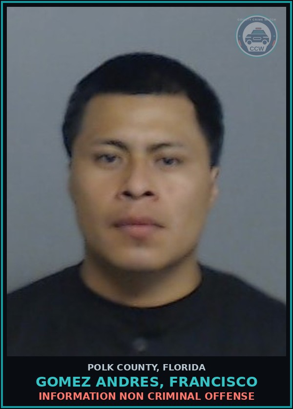 Booking mugshot of GOMEZ ANDRES, FRANCISCO in Polk County