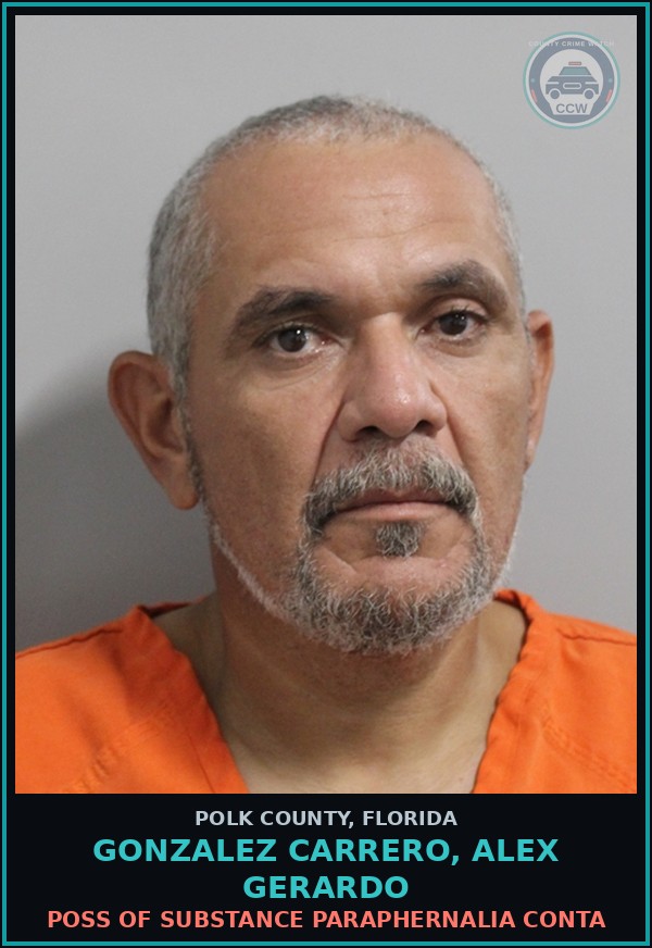 Booking mugshot of GONZALEZ CARRERO, ALEX GERARDO in Polk County