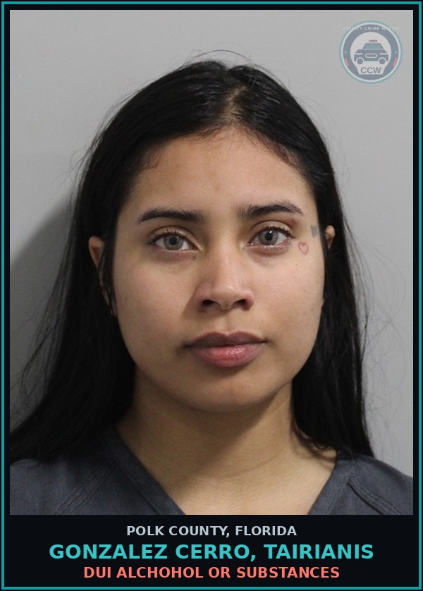 Booking mugshot of GONZALEZ CERRO, TAIRIANIS in Polk County