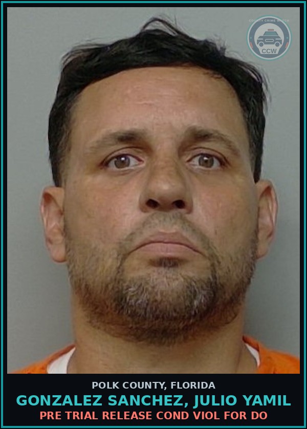 Booking mugshot of GONZALEZ SANCHEZ, JULIO YAMIL in Polk County