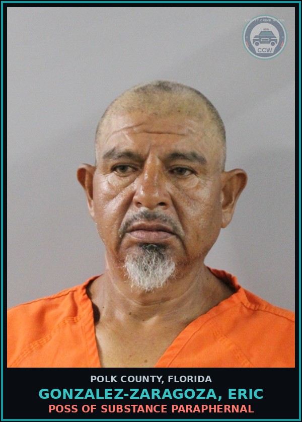 Booking mugshot of GONZALEZ-ZARAGOZA, ERIC in Polk County