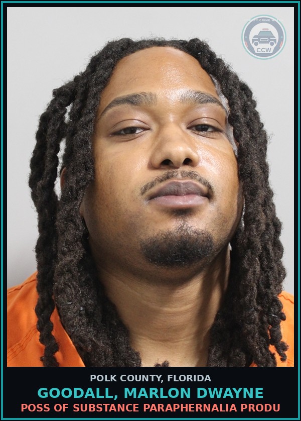 Booking mugshot of GOODALL, MARLON DWAYNE in Polk County
