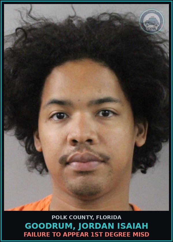 Booking mugshot of GOODRUM, JORDAN ISAIAH in Polk County