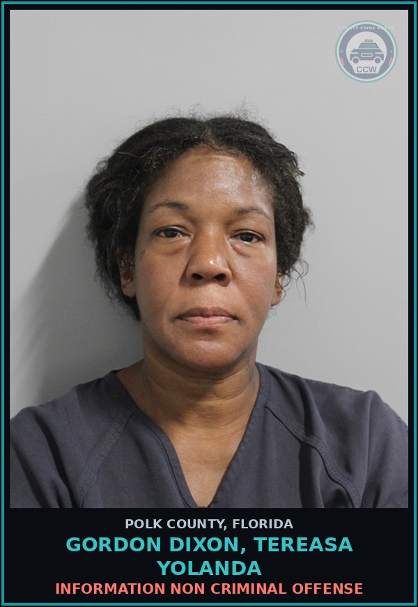 Booking mugshot of GORDON DIXON, TEREASA YOLANDA in Polk County