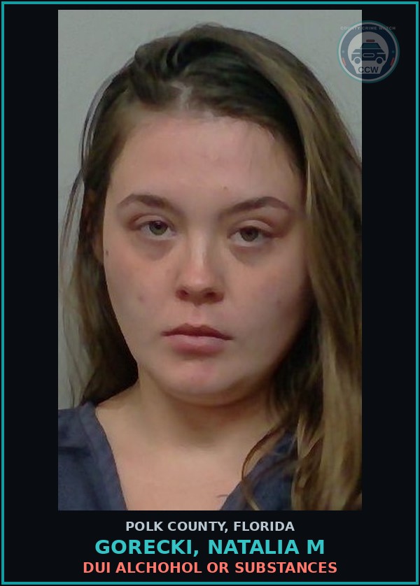 Booking mugshot of GORECKI, NATALIA M in Polk County