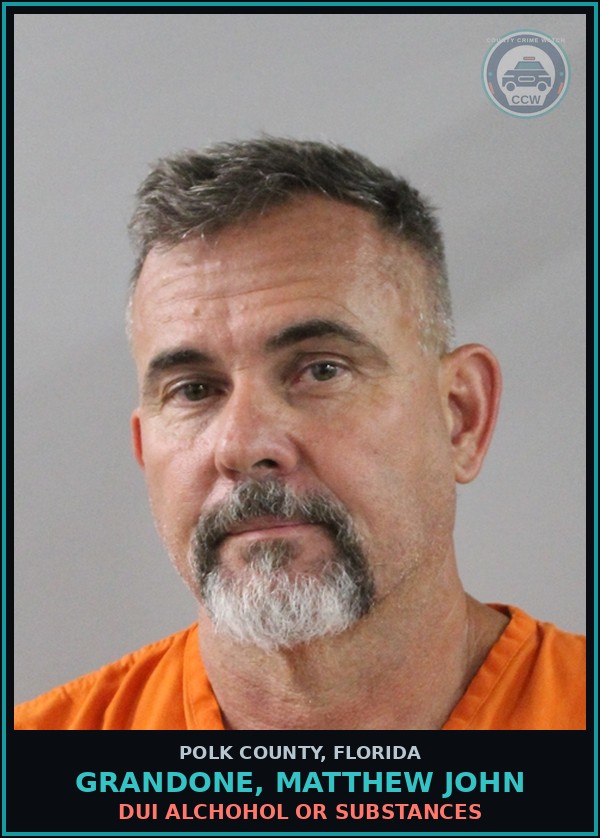 Booking mugshot of GRANDONE, MATTHEW JOHN in Polk County