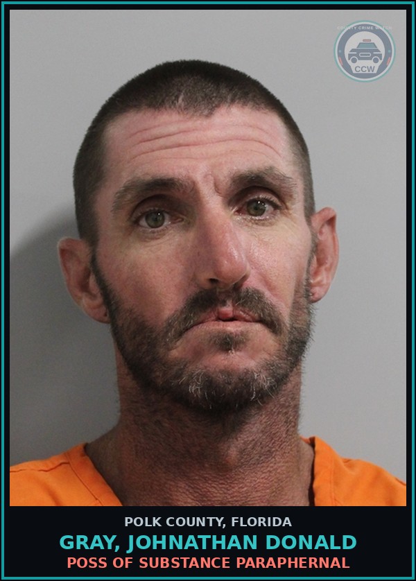 Booking mugshot of GRAY, JOHNATHAN DONALD in Polk County