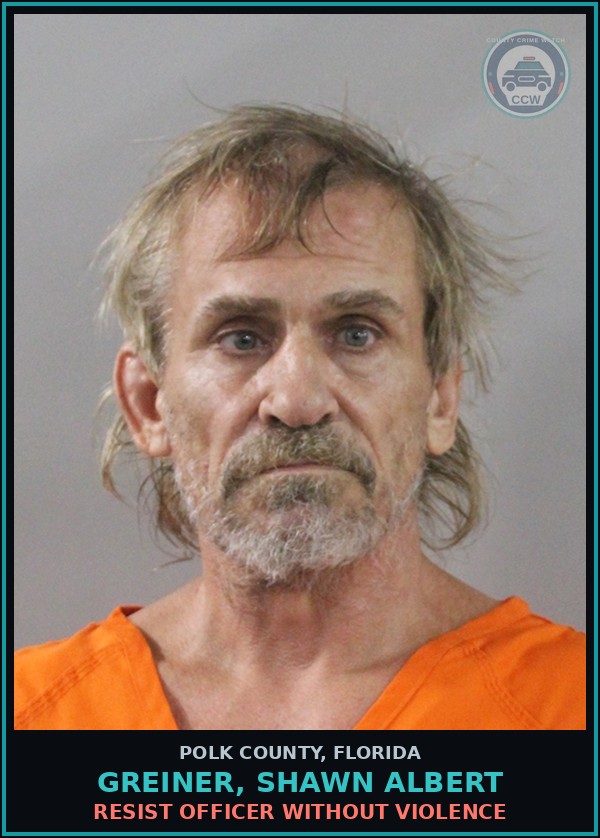 Booking mugshot of GREINER, SHAWN ALBERT in Polk County