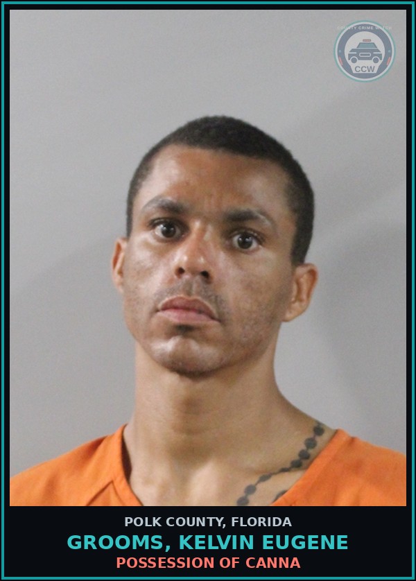 Booking mugshot of GROOMS, KELVIN EUGENE in Polk County