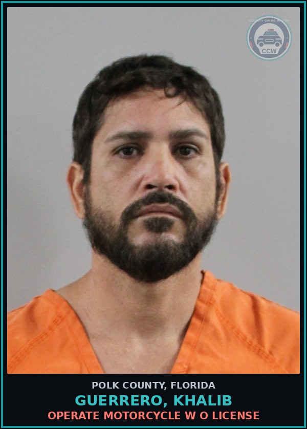 Booking mugshot of GUERRERO, KHALIB in Polk County
