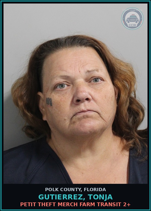 Booking mugshot of GUTIERREZ, TONJA in Polk County
