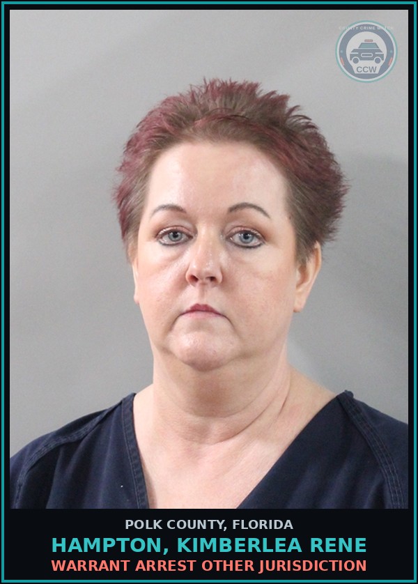 Booking mugshot of HAMPTON, KIMBERLEA RENE in Polk County