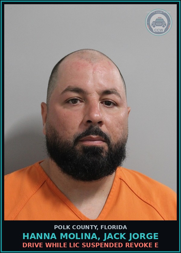 Booking mugshot of HANNA MOLINA, JACK JORGE in Polk County