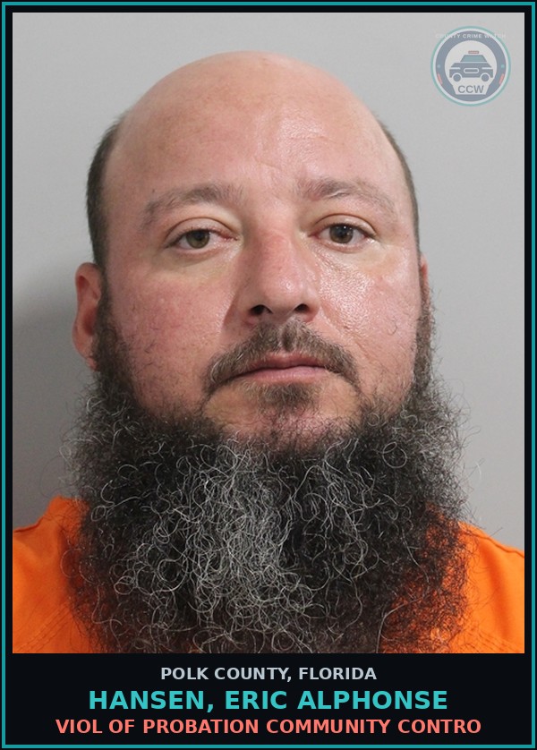 Booking mugshot of HANSEN, ERIC ALPHONSE in Polk County