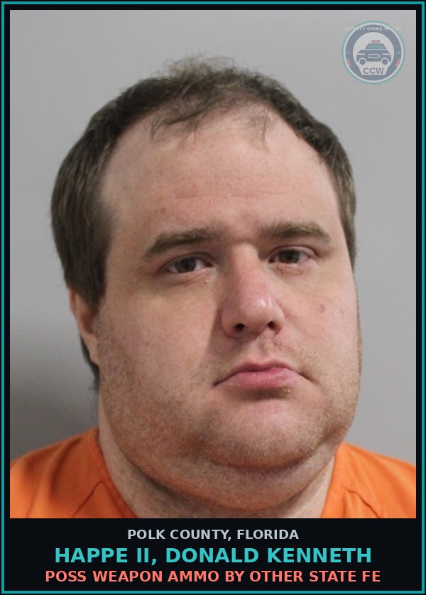 Booking mugshot of HAPPE II, DONALD KENNETH in Polk County