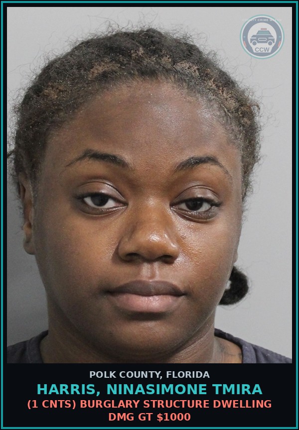 Booking mugshot of HARRIS, NINASIMONE TMIRA in Polk County