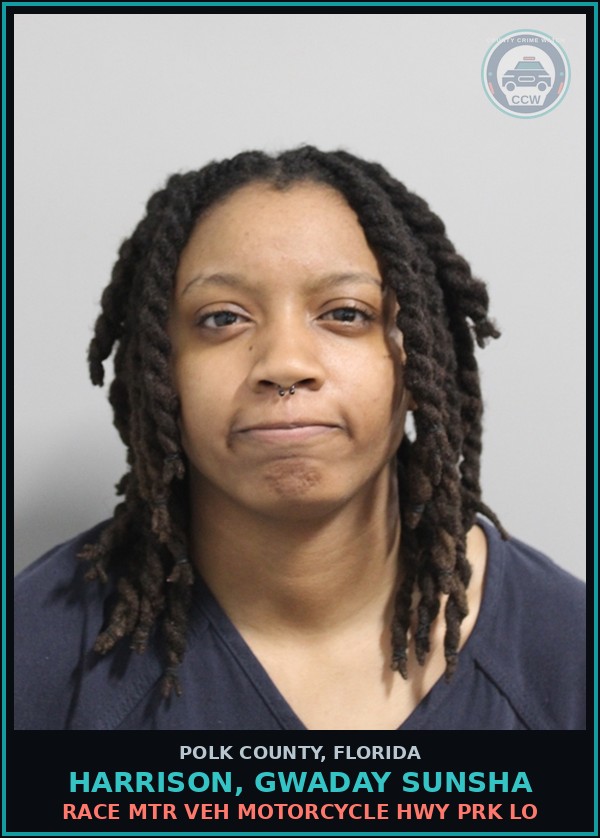 Booking mugshot of HARRISON, GWADAY SUNSHA in Polk County