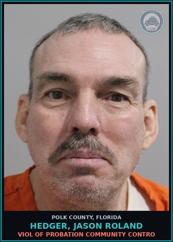 Booking mugshot of HEDGER, JASON ROLAND in Polk County