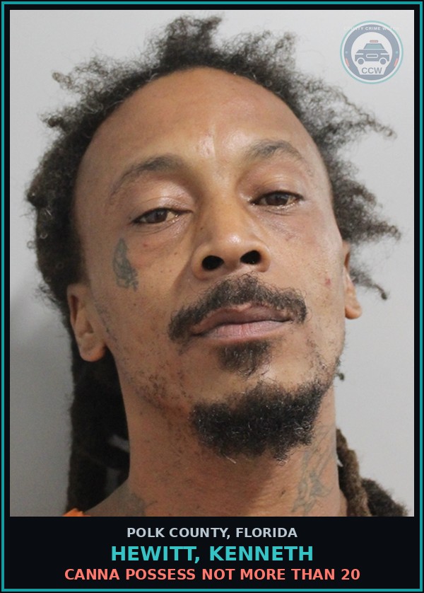 Booking mugshot of HEWITT, KENNETH in Polk County