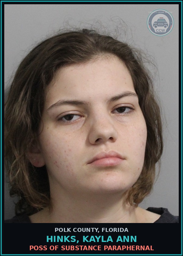 Booking mugshot of HINKS, KAYLA ANN in Polk County