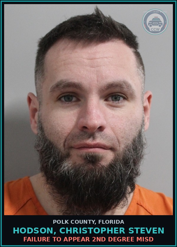 Booking mugshot of HODSON, CHRISTOPHER STEVEN in Polk County