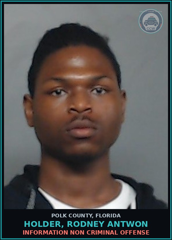 Booking mugshot of HOLDER, RODNEY ANTWON in Polk County