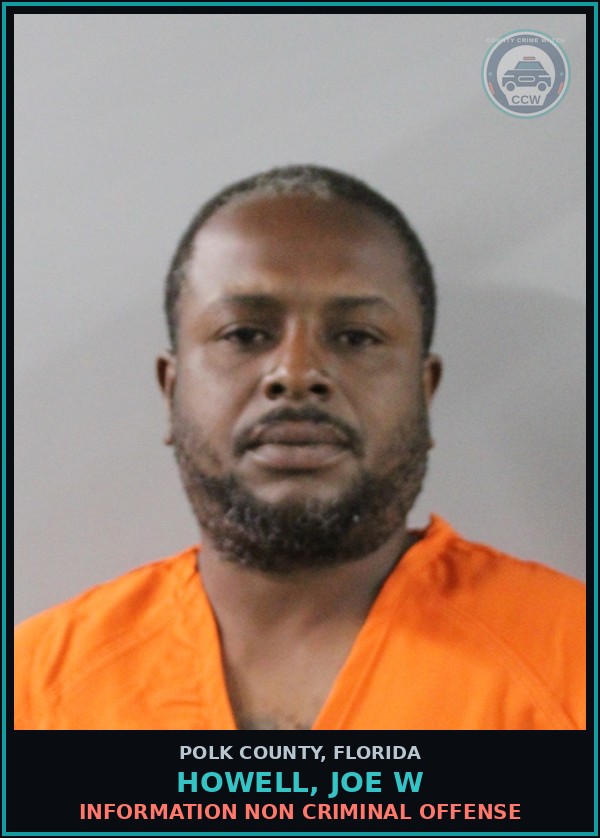 Booking mugshot of HOWELL, JOE W in Polk County