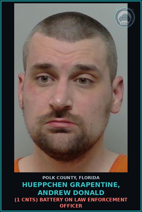 Booking mugshot of HUEPPCHEN GRAPENTINE, ANDREW DONALD in Polk County