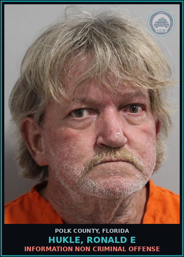 Booking mugshot of HUKLE, RONALD E in Polk County