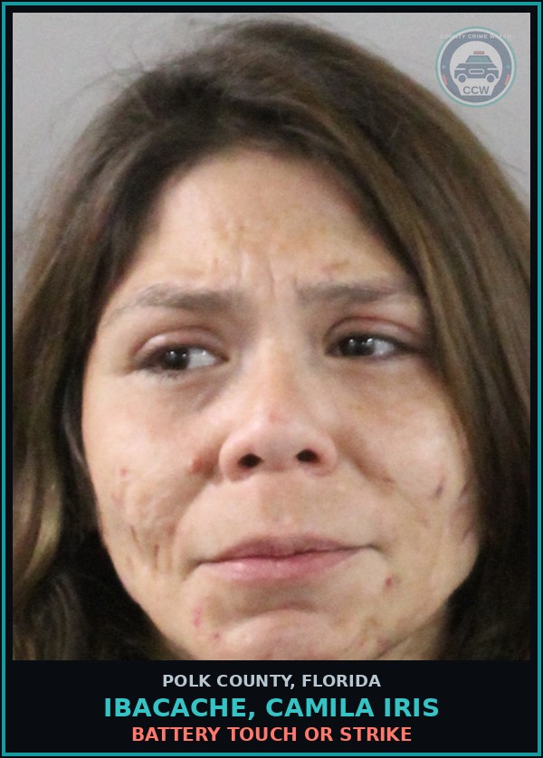 Booking mugshot of IBACACHE, CAMILA IRIS in Polk County