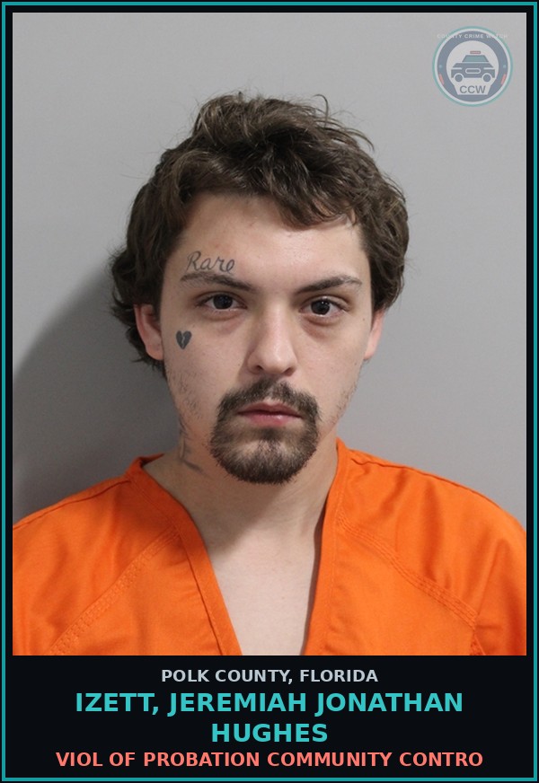 Booking mugshot of IZETT, JEREMIAH JONATHAN HUGHES in Polk County