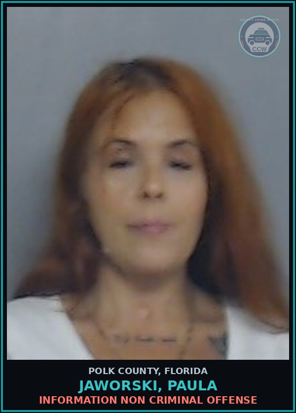 Booking mugshot of JAWORSKI, PAULA in Polk County