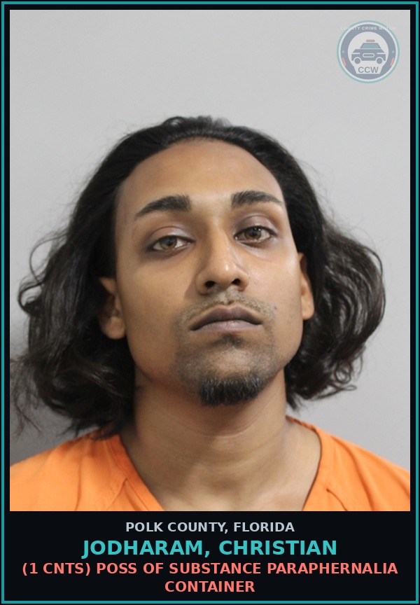 Booking mugshot of JODHARAM, CHRISTIAN in Polk County