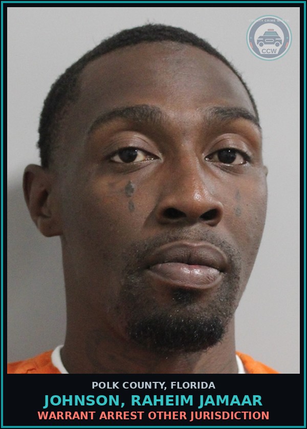 Booking mugshot of JOHNSON, RAHEIM JAMAAR in Polk County