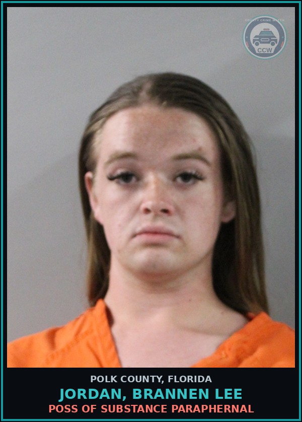 Booking mugshot of JORDAN, BRANNEN LEE in Polk County