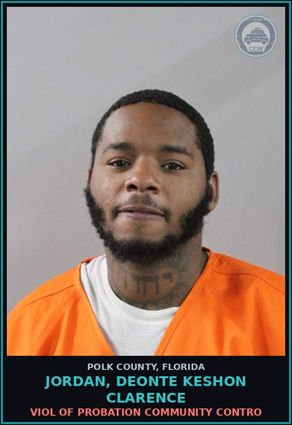 Booking mugshot of JORDAN, DEONTE KESHON CLARENCE in Polk County